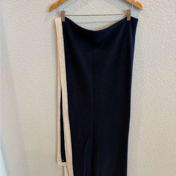 J. Crew Accessories - J. Crew Cashmere Navy and Cream Wrap